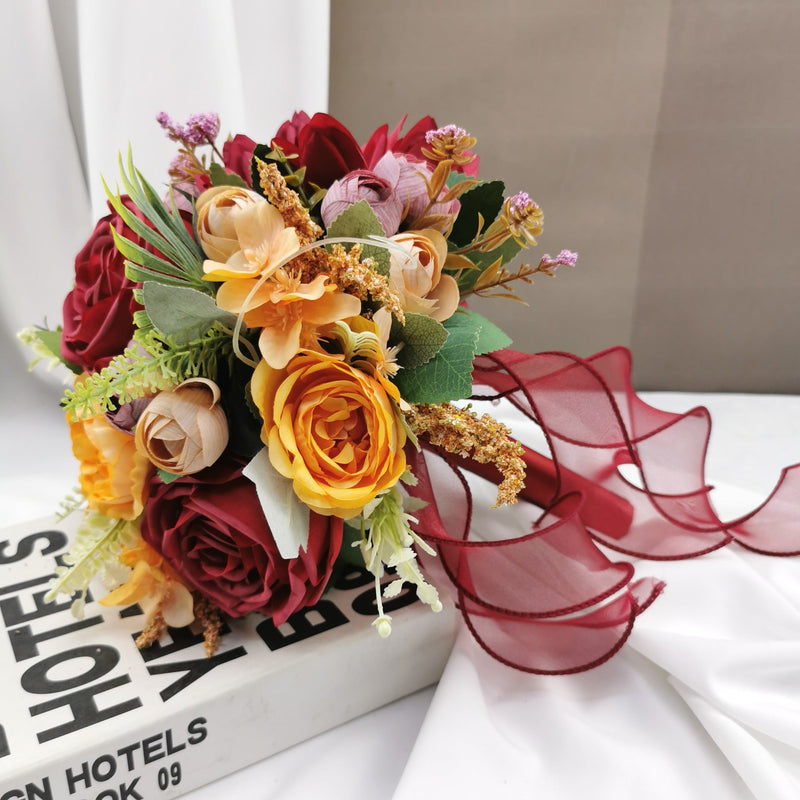 23 Colors 7 Inch Artificial Bridesmaid Bouquets Bulk Wedding Flowers Wholesale