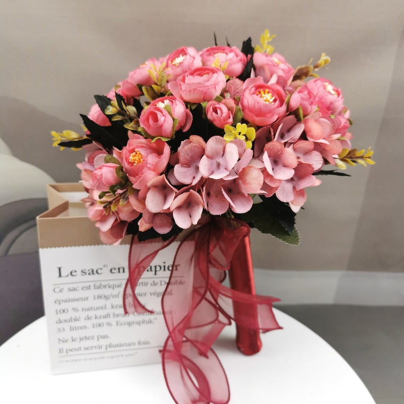 23 Colors 7 Inch Artificial Bridesmaid Bouquets Bulk Wedding Flowers Wholesale