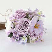 8.6 Inch Artificial Wedding Bouquets 10 Pcs Bridal Bridesmaid Flowers Church Decoration