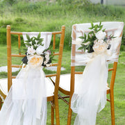 Artificial Silk Wedding Ceremony Aisle Chair Back Floral Decorations Bulk Set