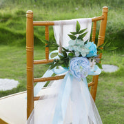 Artificial Silk Wedding Ceremony Aisle Chair Back Floral Decorations Bulk Set