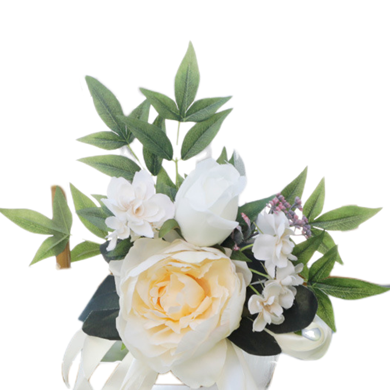 Artificial Silk Wedding Ceremony Aisle Chair Back Floral Decorations Bulk Set