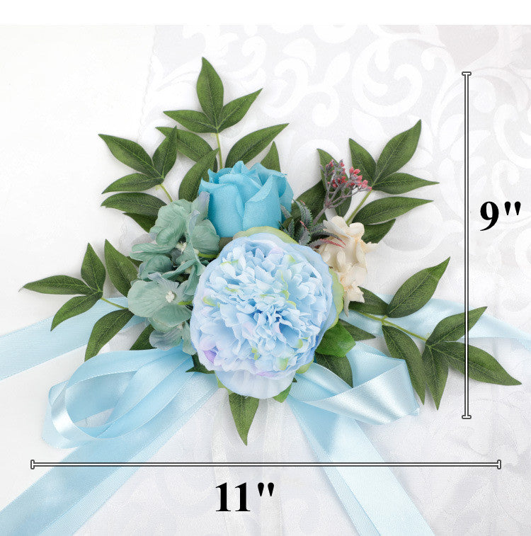Artificial Silk Wedding Ceremony Aisle Chair Back Floral Decorations Bulk Set