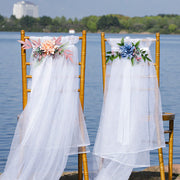 Artificial Dahlia Flower Decorations for Wedding Ceremony Aisle Chair Backs, Bulk Quantity