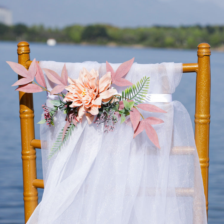 Artificial Dahlia Flower Decorations for Wedding Ceremony Aisle Chair Backs, Bulk Quantity