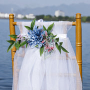 Artificial Dahlia Flower Decorations for Wedding Ceremony Aisle Chair Backs, Bulk Quantity