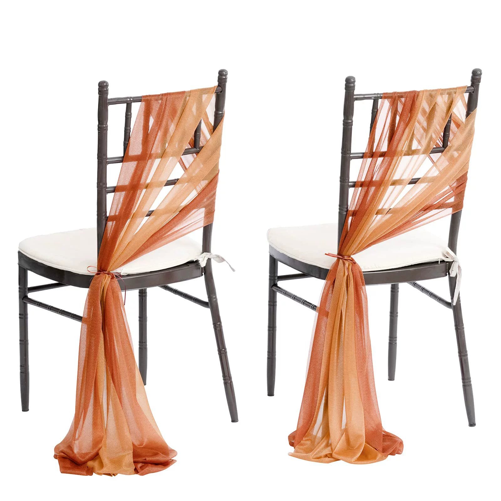 Wedding Chair Sash Pearl Chiffon & Beauty Gauze Chair Back Decor for Wedding & Hotel Events