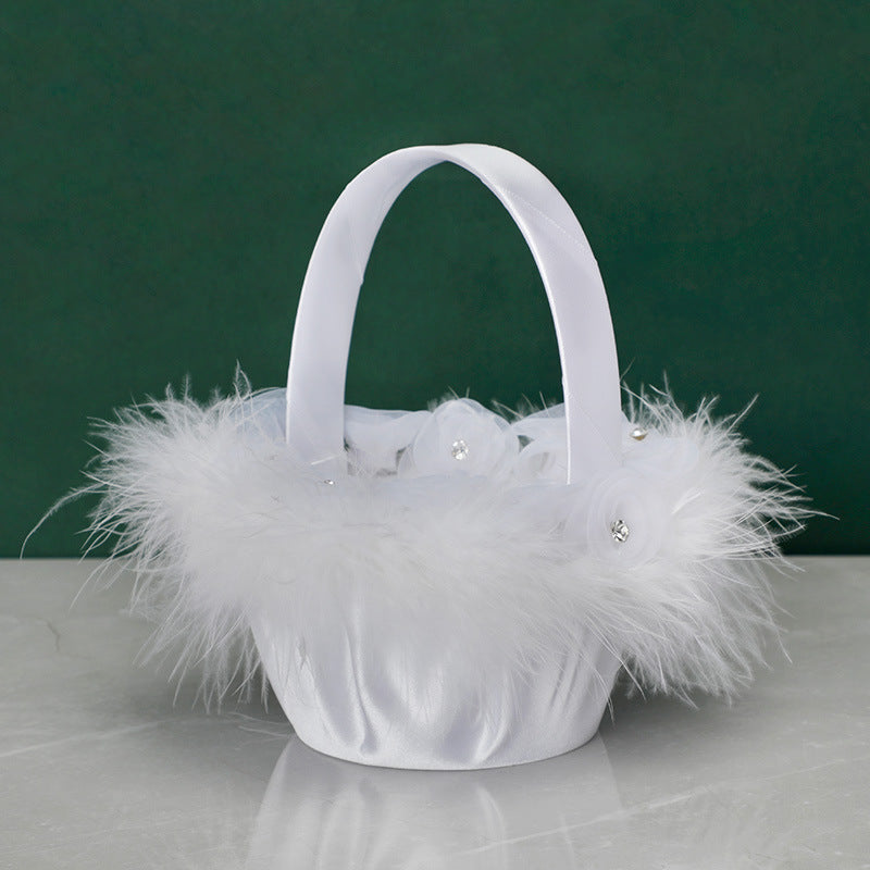 6 Styles Artificial Wedding Flower Girl Basket Set Bulk Wholesale