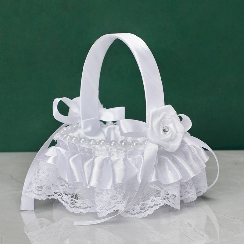 6 Styles Artificial Wedding Flower Girl Basket Set Bulk Wholesale