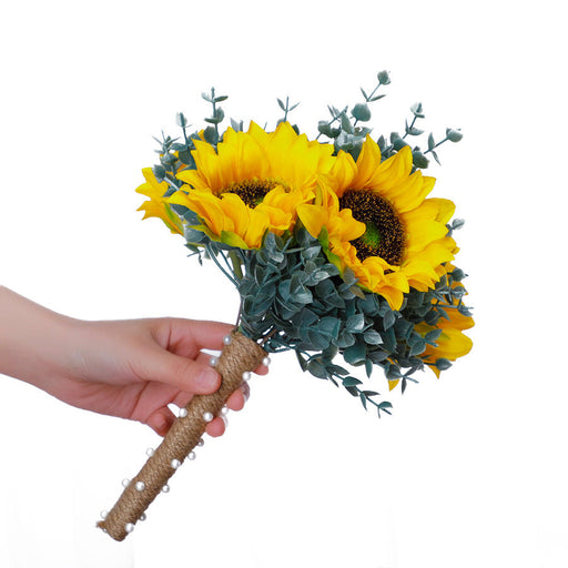 7 Inch Artificial Sunflower Bridesmaid Bouquet 1 Pc Silk Wedding Flower