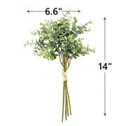 6 Pcs Artificial Eucalyptus Greenery Stems Bundle for Wedding Decor