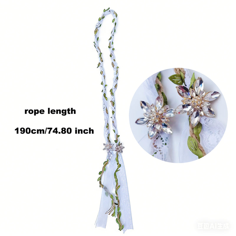 Wedding Lasso with White Satin Bow & Pearl Strands for Church Ceremonies