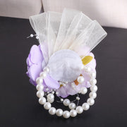 Handmade Purple Wisteria Peony Wrist Corsage, Artificial Flowers, Bulk Quantity