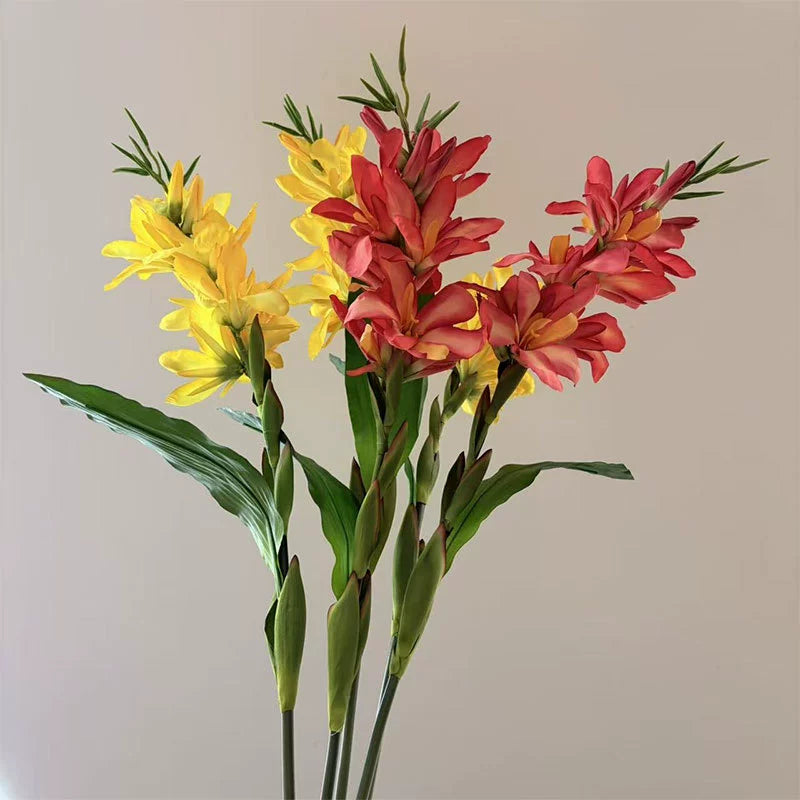 Wedding Tropical Artificial Canna Lily Stems, 41" Tall, Multi-Color