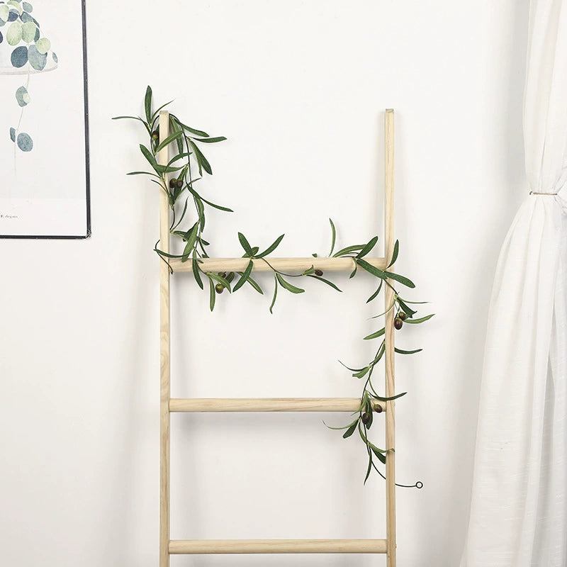Wedding & Event Olive Leaf Garland, Artificial Greenery Vine with Olives, 78" Long