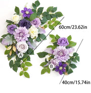 2 Pcs Artificial Flower Garland Wedding Decor Backdrop for Ceremony Reception Wall Easel
