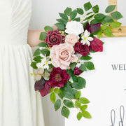 2 Pcs Artificial Flower Garland Wedding Decor Backdrop for Ceremony Reception Wall Easel