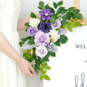 2 Pcs Artificial Flower Garland Wedding Decor Backdrop for Ceremony Reception Wall Easel