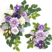 2 Pcs Artificial Flower Garland Wedding Decor Backdrop for Ceremony Reception Wall Easel