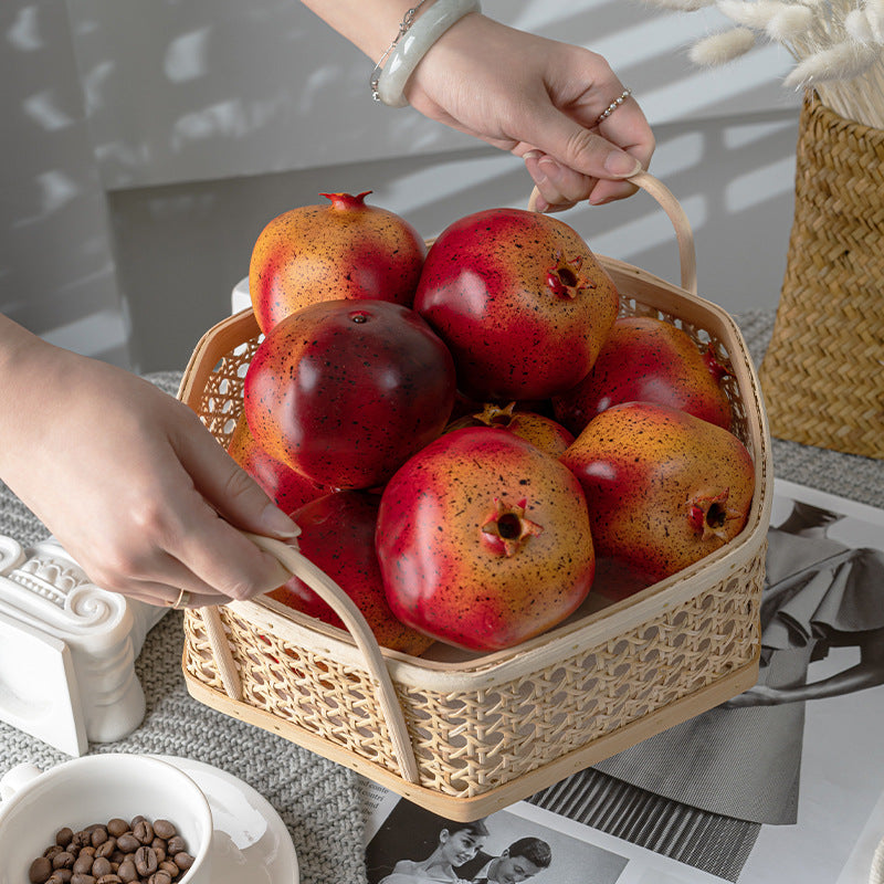 Artificial Weighted Realistic Pomegranate Fruit Bulk Wholesale, 10 Pcs, Artificial Material