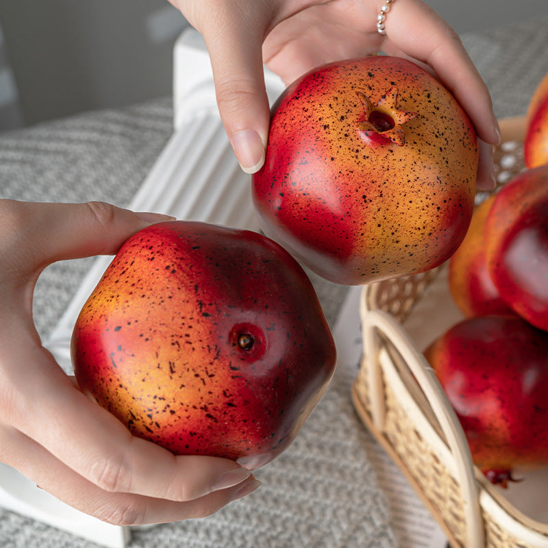 Artificial Weighted Realistic Pomegranate Fruit Bulk Wholesale, 10 Pcs, Artificial Material