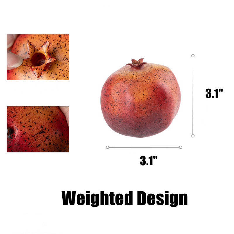 Artificial Weighted Realistic Pomegranate Fruit Bulk Wholesale, 10 Pcs, Artificial Material