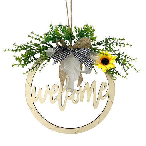 Welcome Wreath Sign with Lights for Front Door, Bulk Wholesale Decorative Door Hanging