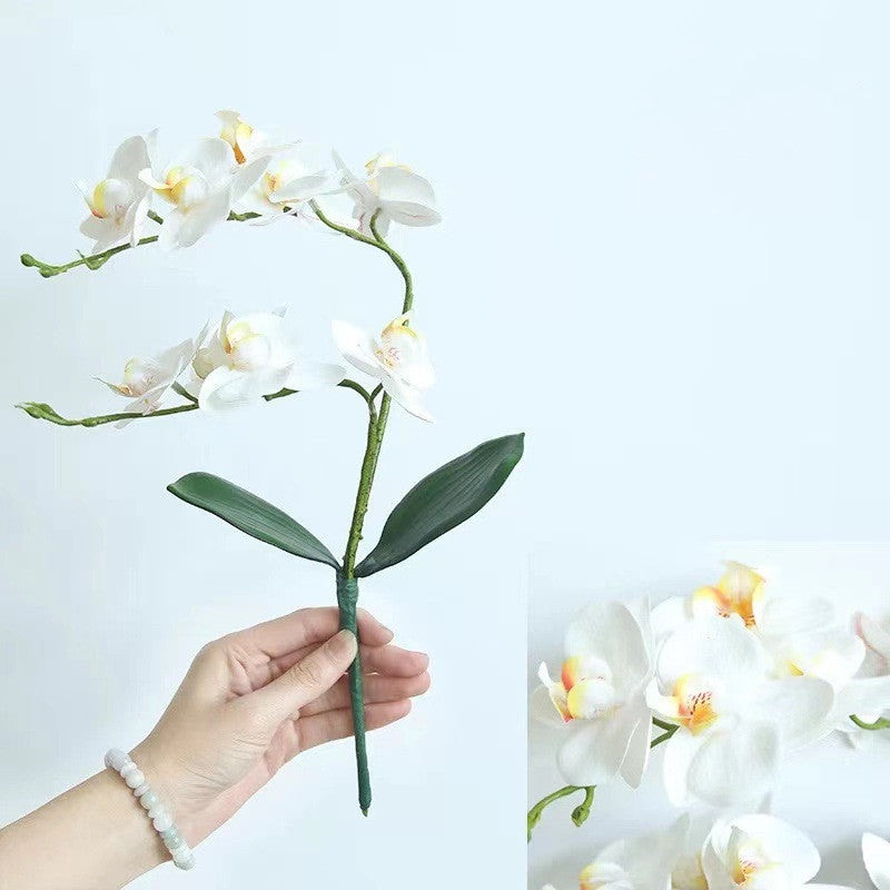 13 Inch Artificial Orchid Flowers 6 Pcs Real Touch Silk Potted Plants