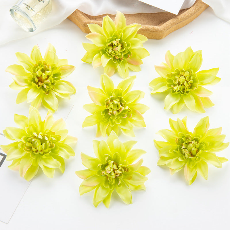 25 Pcs Artificial Dahlia Flower Heads with Detachable Stems 4 Inch Silk Bulk Pack