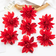 25 Pcs Artificial Dahlia Flower Heads with Detachable Stems 4 Inch Silk Bulk Pack