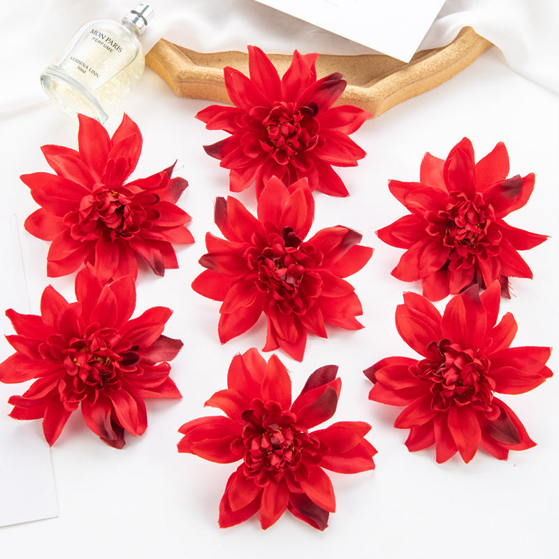 25 Pcs Artificial Dahlia Flower Heads with Detachable Stems 4 Inch Silk Bulk Pack