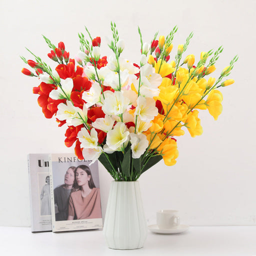 27 Inch Gladiolus Bush Silk Flowers Artificial 1 Bush Bulk Wholesale