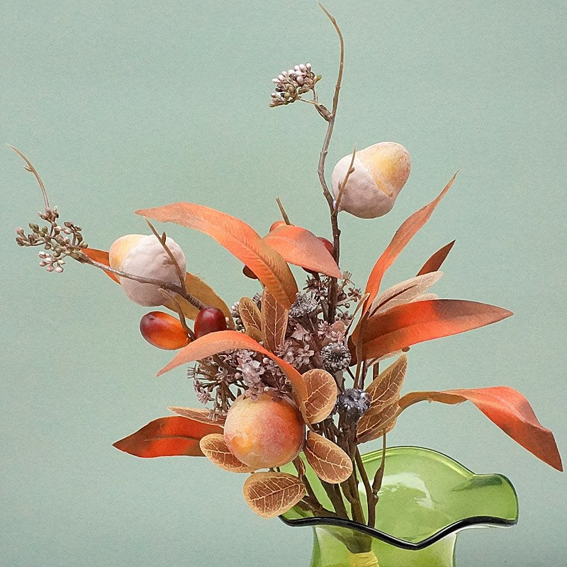 Artificial Acorn Autumn Bouquet Faux Flowers Foliage Bush, Bulk Quantity, Fall Colors