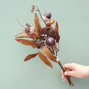 Artificial Acorn Autumn Bouquet Faux Flowers Foliage Bush, Bulk Quantity, Fall Colors