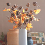 Artificial Autumn Maple Leaf Pine Cone Twig Fall Decoration 23 Inch 10 Pcs