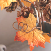 Artificial Autumn Maple Leaf Pine Cone Twig Fall Decoration 23 Inch 10 Pcs