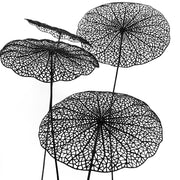 Artificial Black Hollowed-Out Lotus Leaf 23 Inch 10 Pcs Bulk Silk Leaves