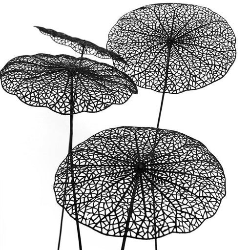 Artificial Black Hollowed-Out Lotus Leaf 23 Inch 10 Pcs Bulk Silk Leaves