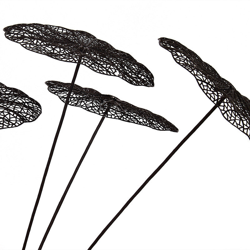 Artificial Black Hollowed-Out Lotus Leaf 23 Inch 10 Pcs Bulk Silk Leaves