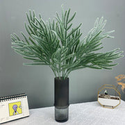 Artificial Flocked Pine Twig Stem 27 Inch Greenery Plant 1 Pc