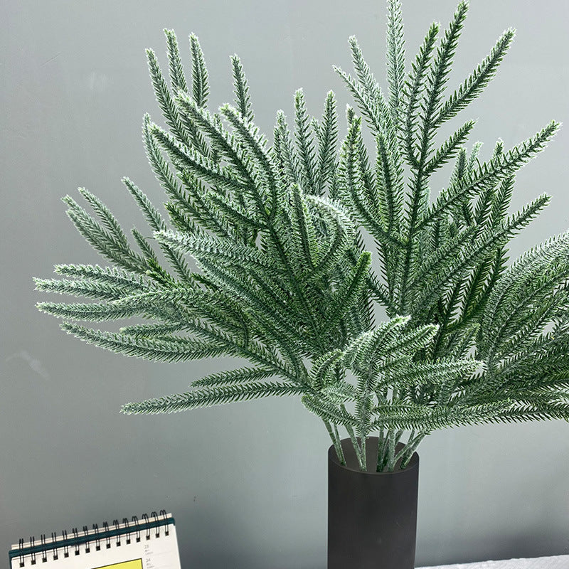 Artificial Flocked Pine Twig Stem 27 Inch Greenery Plant 1 Pc