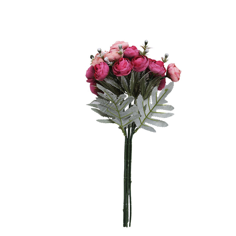 12" Artificial Silk Peonies Bush, Small Vase Size, Bulk Arrangement Flowers, 1 Bush
