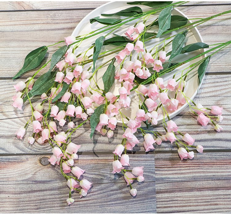 39 Inch Lily of The Valley Hanging Orchid Silk Flowers, Long Stem, Bulk Wholesale Artificial Flowers