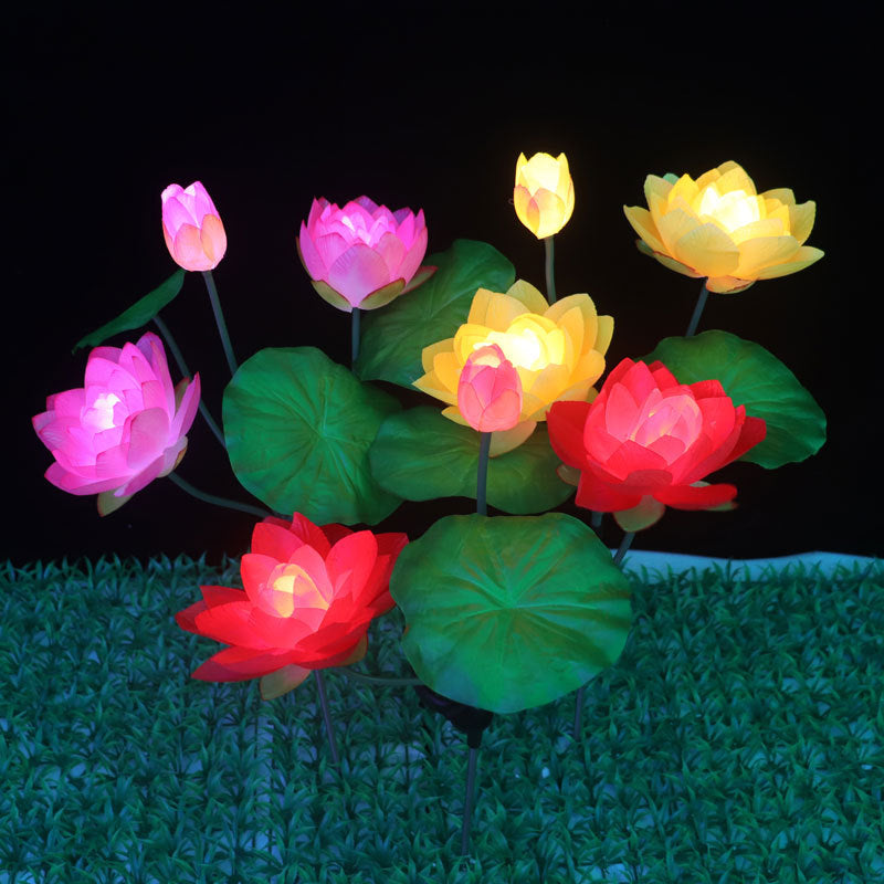 Artificial Lotus Water Lily LED Solar Light Lamp for Outdoors, Bulk Quantity