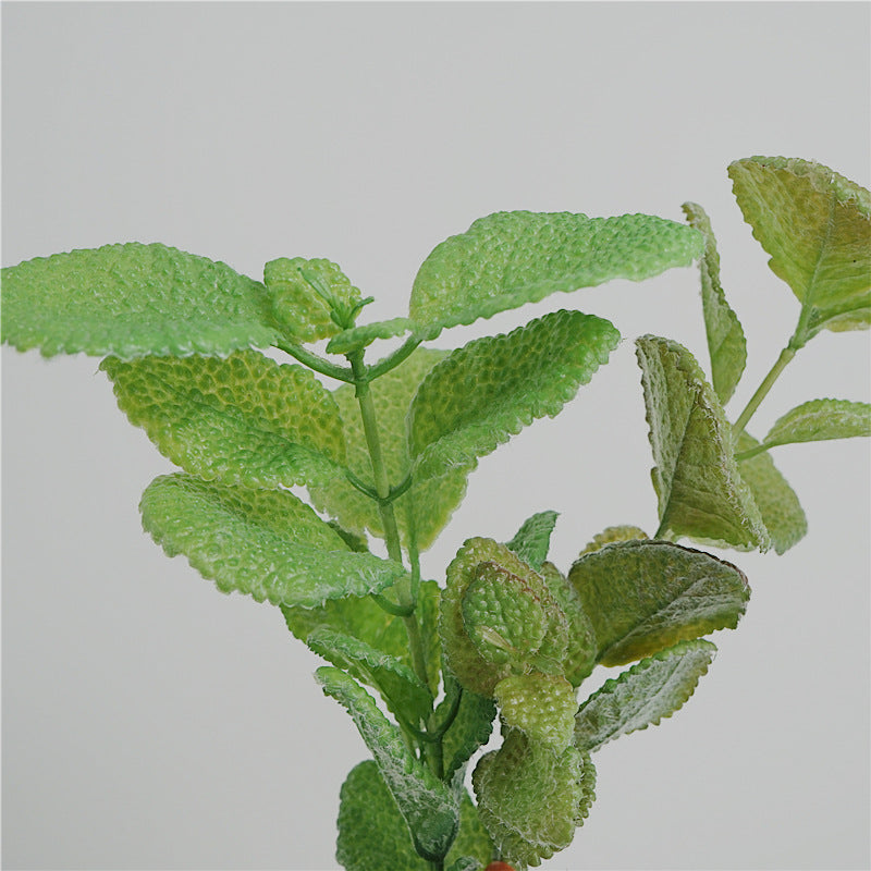 Artificial Mint Leaf Stem Greenery Plant 17 Inch Greenery 1 Pc Silk