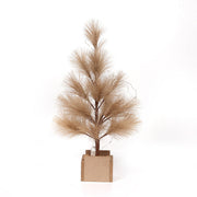 Artificial Pampas Grass 18 Inch Bulk 10 Pcs Wooden Tabletop Ornament Holiday Decoration