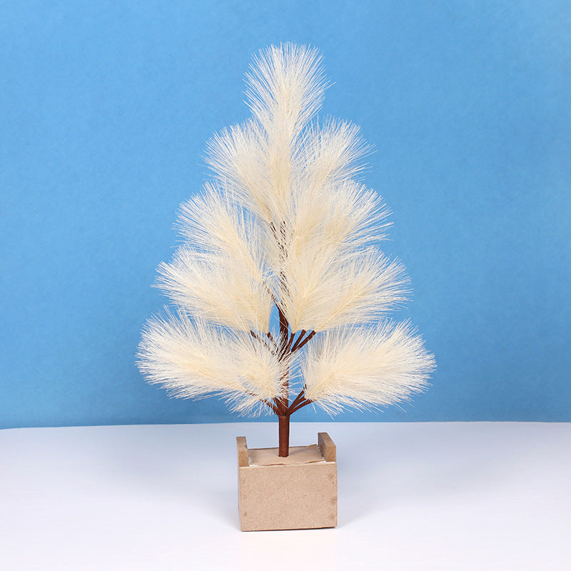 Artificial Pampas Grass 18 Inch Bulk 10 Pcs Wooden Tabletop Ornament Holiday Decoration