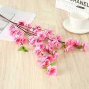 25 Inch Artificial Plum Blossom Stems Spray, 10 Pcs Faux Silk Peach Flowers