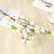 25 Inch Artificial Plum Blossom Stems Spray, 10 Pcs Faux Silk Peach Flowers