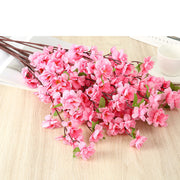 25 Inch Artificial Plum Blossom Stems Spray, 10 Pcs Faux Silk Peach Flowers